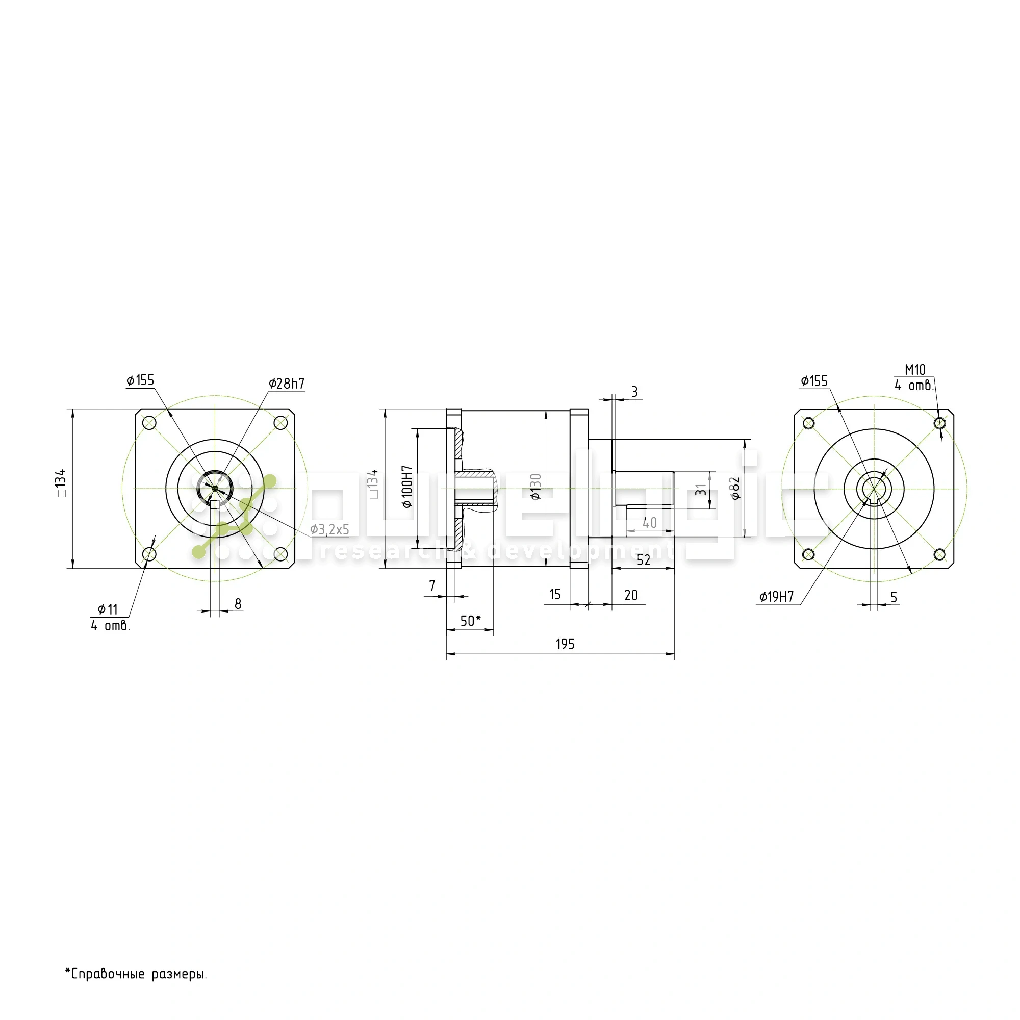 Редуктор планетарный 130PX6K-19K 19 362 Редуктор планетарный 130PX6K-19K фото
