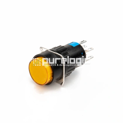 Кнопка на блок с подсветкой AD16-22AD-220V-YEL фото