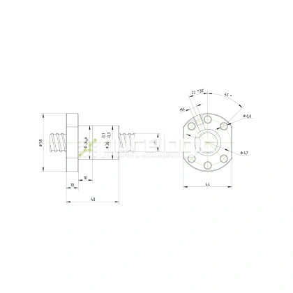 Гайка ШВП Hiwin R20-5K4-FSC (BD=3.175) фото