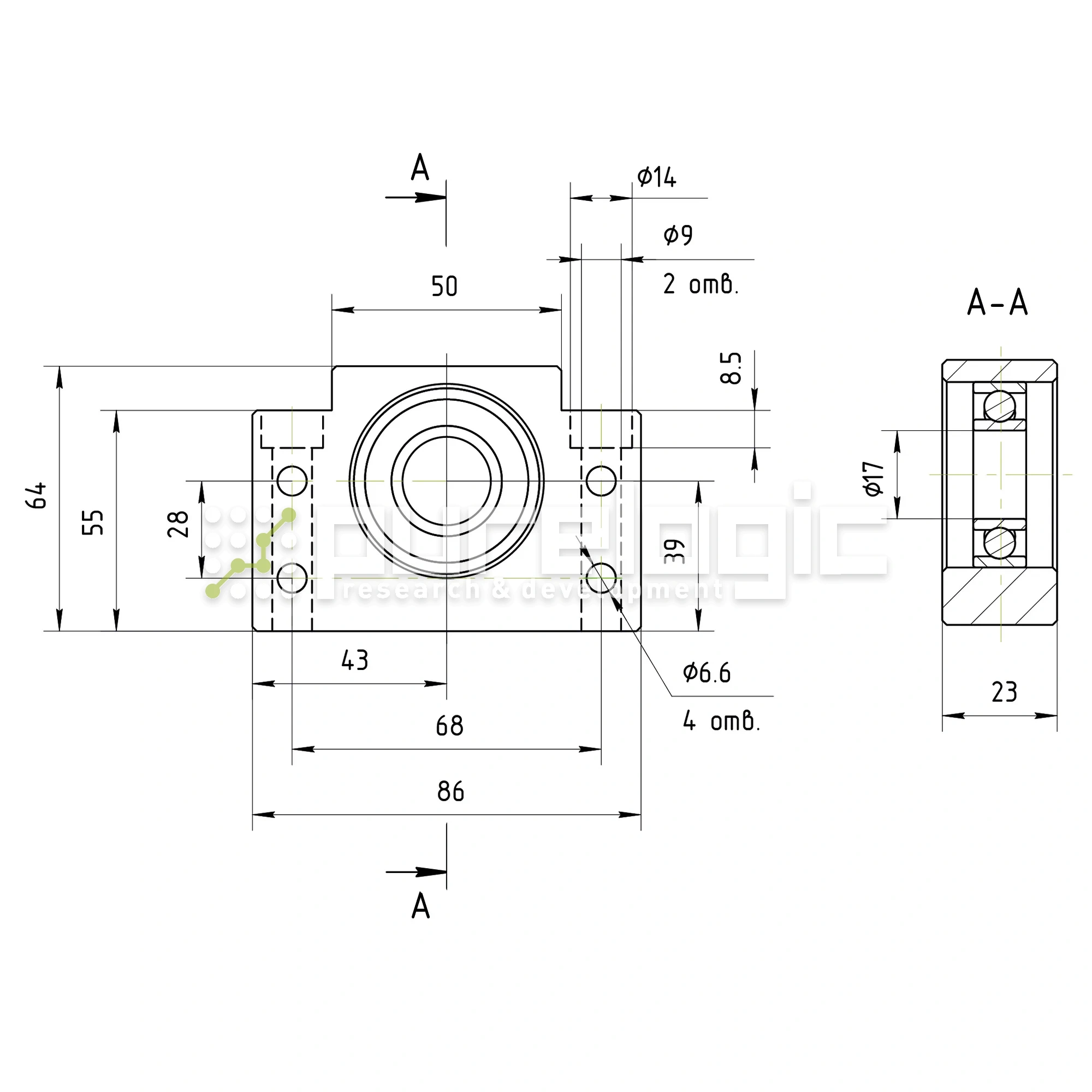 Опора ШВП Hiwin BF17-C5 7 836 Опора ШВП Hiwin BF17-C5 фото