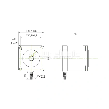 Двигатель шаговый PL57HD56-D8 2 452 Двигатель шаговый PL57HD56-D8 фото