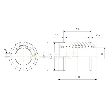 Втулка шариковая LM50-AJ фото