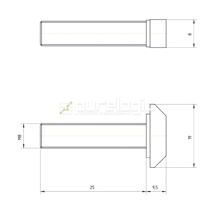 Болт Т-образный 40TS8x25 фото