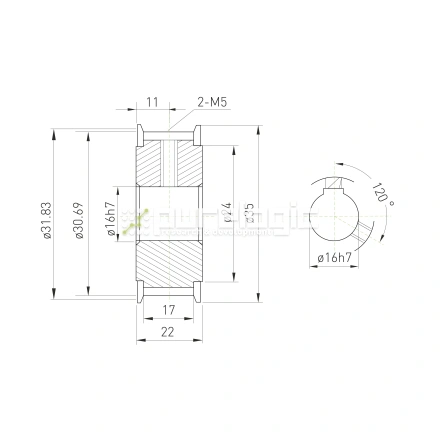 Шкив зубчатый BLA-20-5M-15-A-N16 фото
