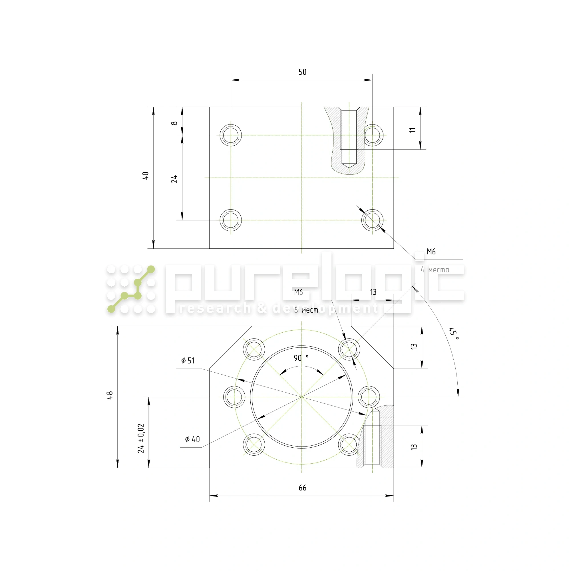 Держатель гайки ШВП DSG2505/2510 1 125 Держатель гайки ШВП DSG2505/2510 фото