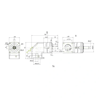 Редуктор планетарный угловой 57WPLF10K-14S фото