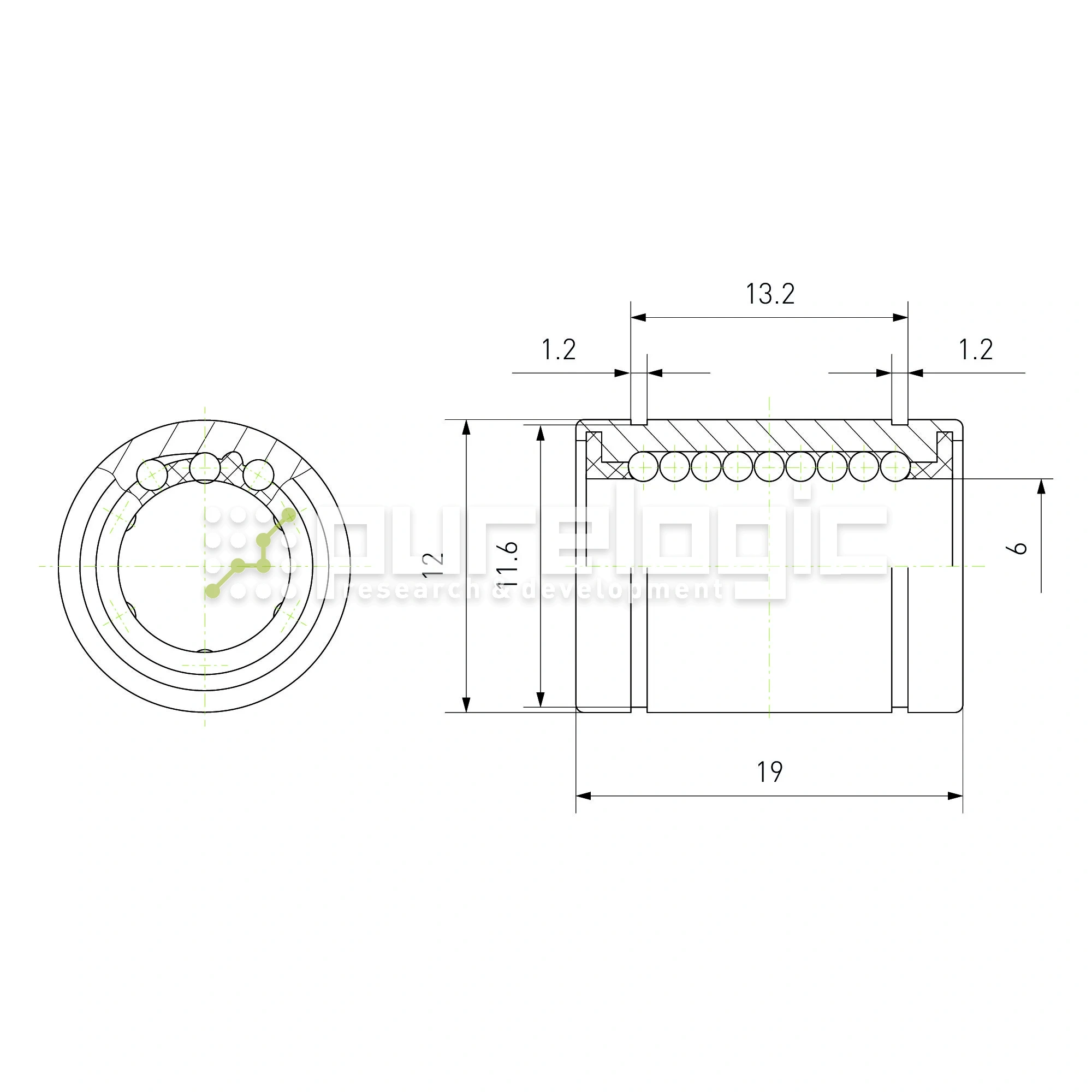 Втулка шариковая LM6 118 Втулка шариковая LM6 фото