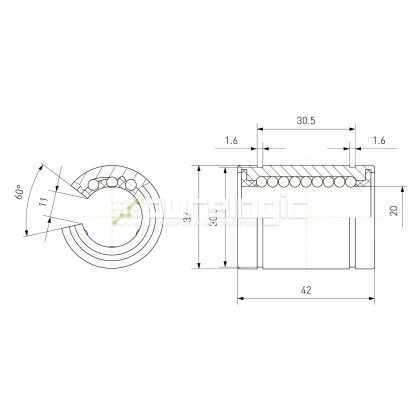 Втулка шариковая LM20-OP 247 Втулка шариковая LM20-OP фото
