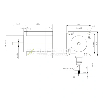 Двигатель шаговый FL57STH41-2804A-IP65 5 847 Двигатель шаговый FL57STH41-2804A-IP65 фото