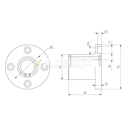 Втулка скольжения с фланцем LMF30-SL фото