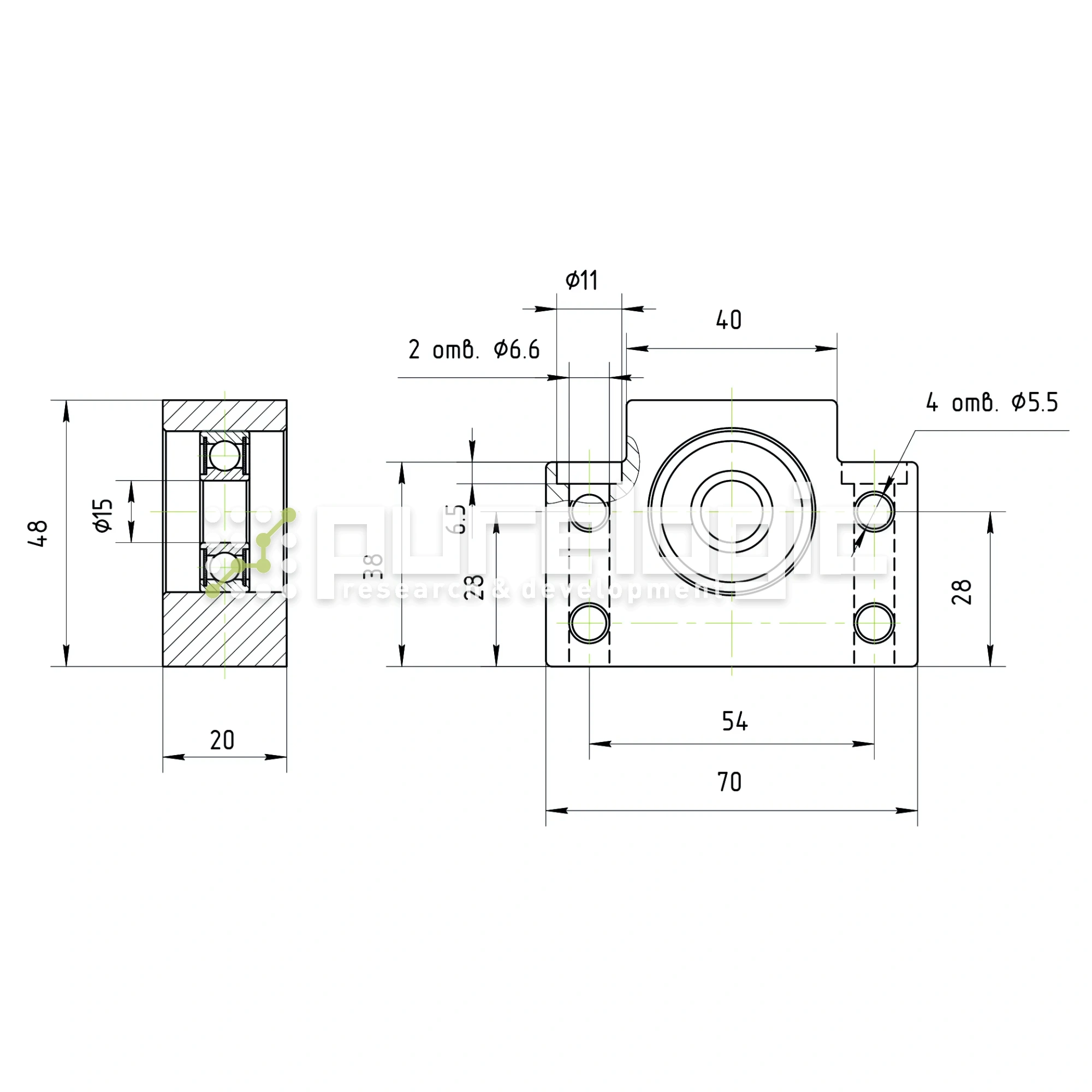 Опора ШВП подшипниковая BF15 1 259 Опора ШВП подшипниковая BF15 фото