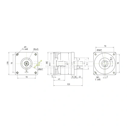 Редуктор планетарный 86PX10K-16K фото