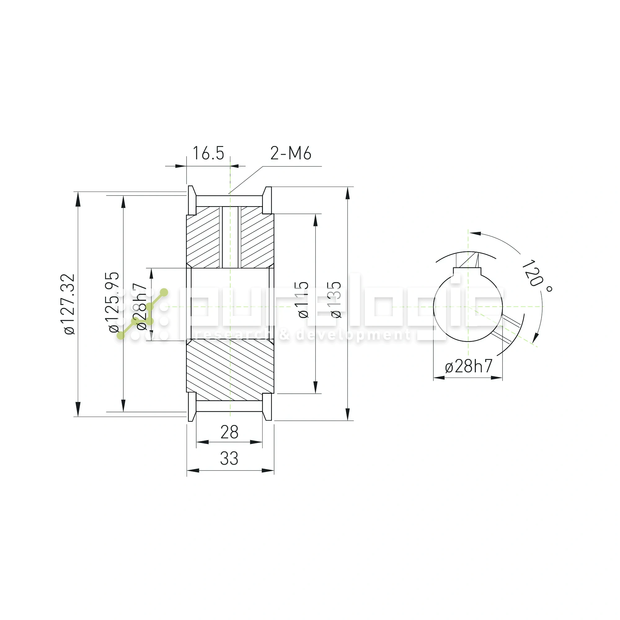 Шкив зубчатый BLA-50-8M-25-A-N28 5 298 Шкив зубчатый BLA-50-8M-25-A-N28 фото