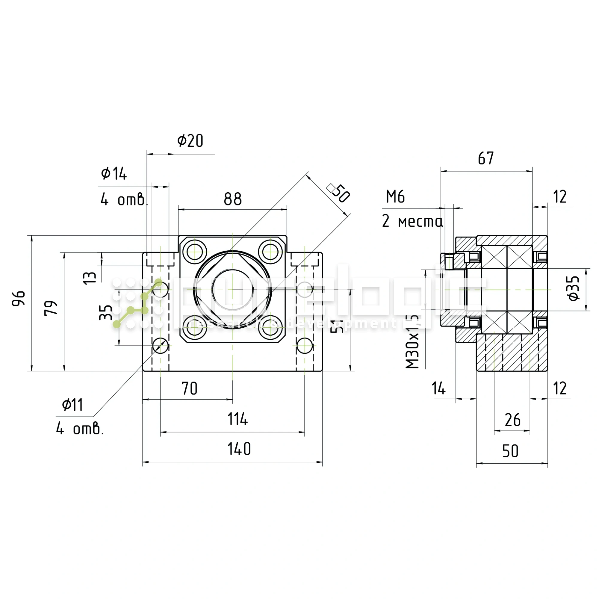 Опора ШВП Hiwin BK35-C5 33 271 Опора ШВП Hiwin BK35-C5 фото
