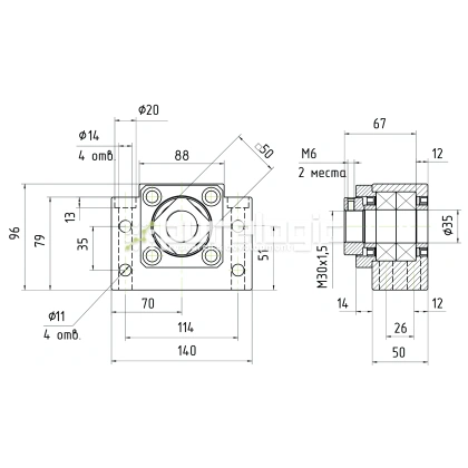 Опора ШВП Hiwin BK35-C5 33 271 Опора ШВП Hiwin BK35-C5 фото