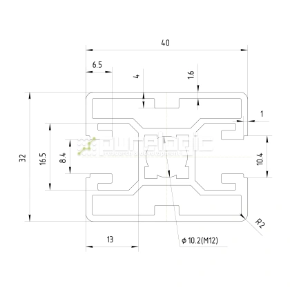 Профиль алюминиевый HXB3040-8 фото