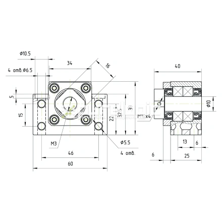 Опора ШВП подшипниковая BK10 фото