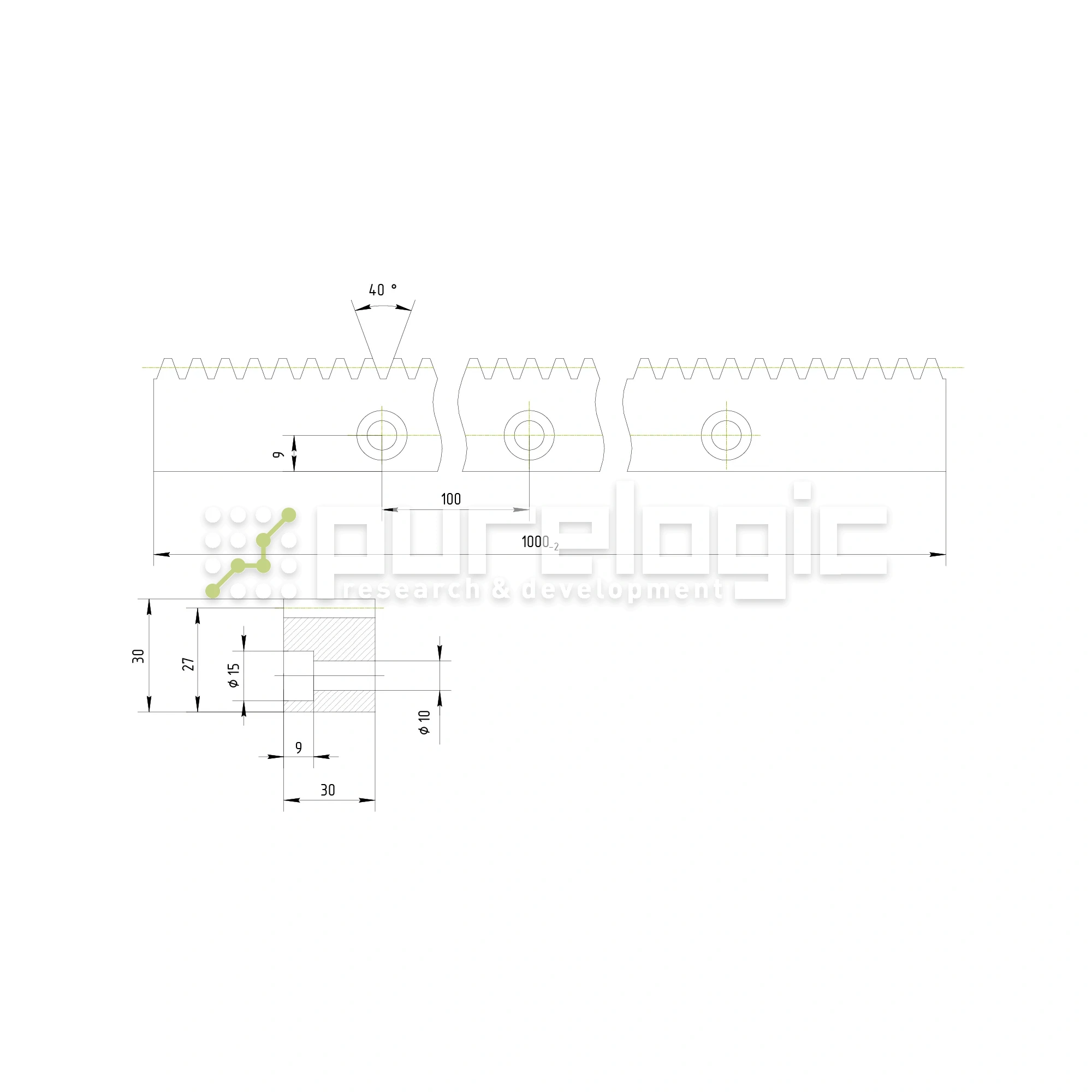 Рейка прямозубая RS3-3030 7 433 Рейка прямозубая RS3-3030 фото