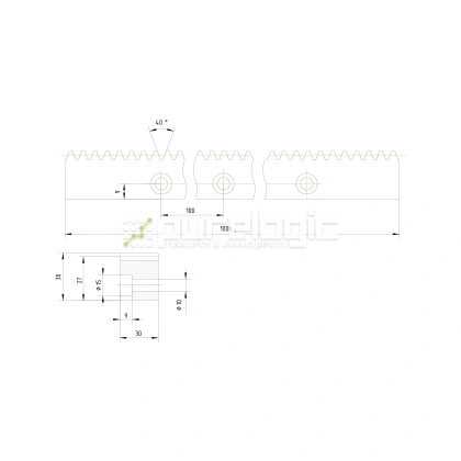 Рейка прямозубая RS3-3030 7 433 Рейка прямозубая RS3-3030 фото