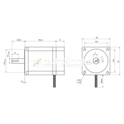 Двигатель шаговый с энкодером HD86H118-D14-1K 11 933 Двигатель шаговый с энкодером HD86H118-D14-1K фото