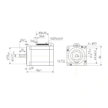Двигатель шаговый биполярный 86CM80