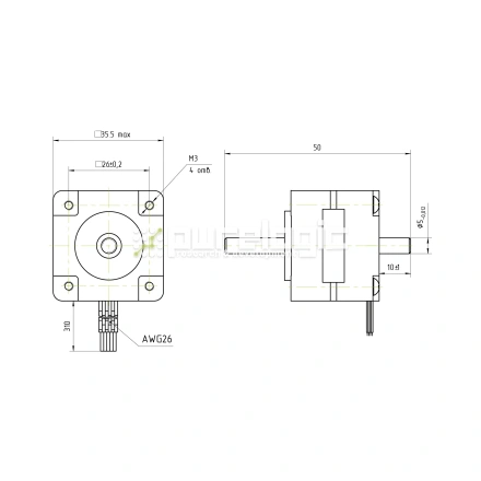 Двигатель шаговый PL35HD20-M5 фото
