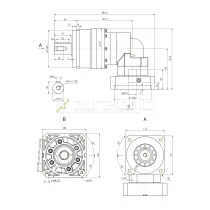 Редуктор планетарный прецизионный угловой 115EVB20K-S32-P0 152 322 Редуктор планетарный прецизионный угловой 115EVB20K-S32-P0 фото