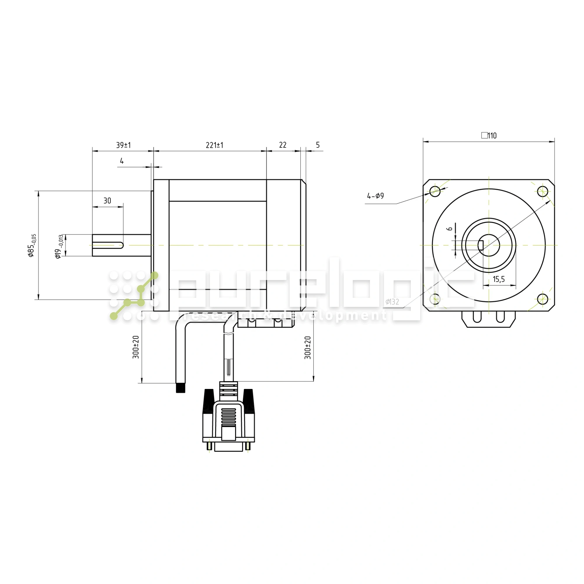 Двигатель шаговый с энкодером YK3110EC220C1 45 520 Двигатель шаговый с энкодером YK3110EC220C1 фото
