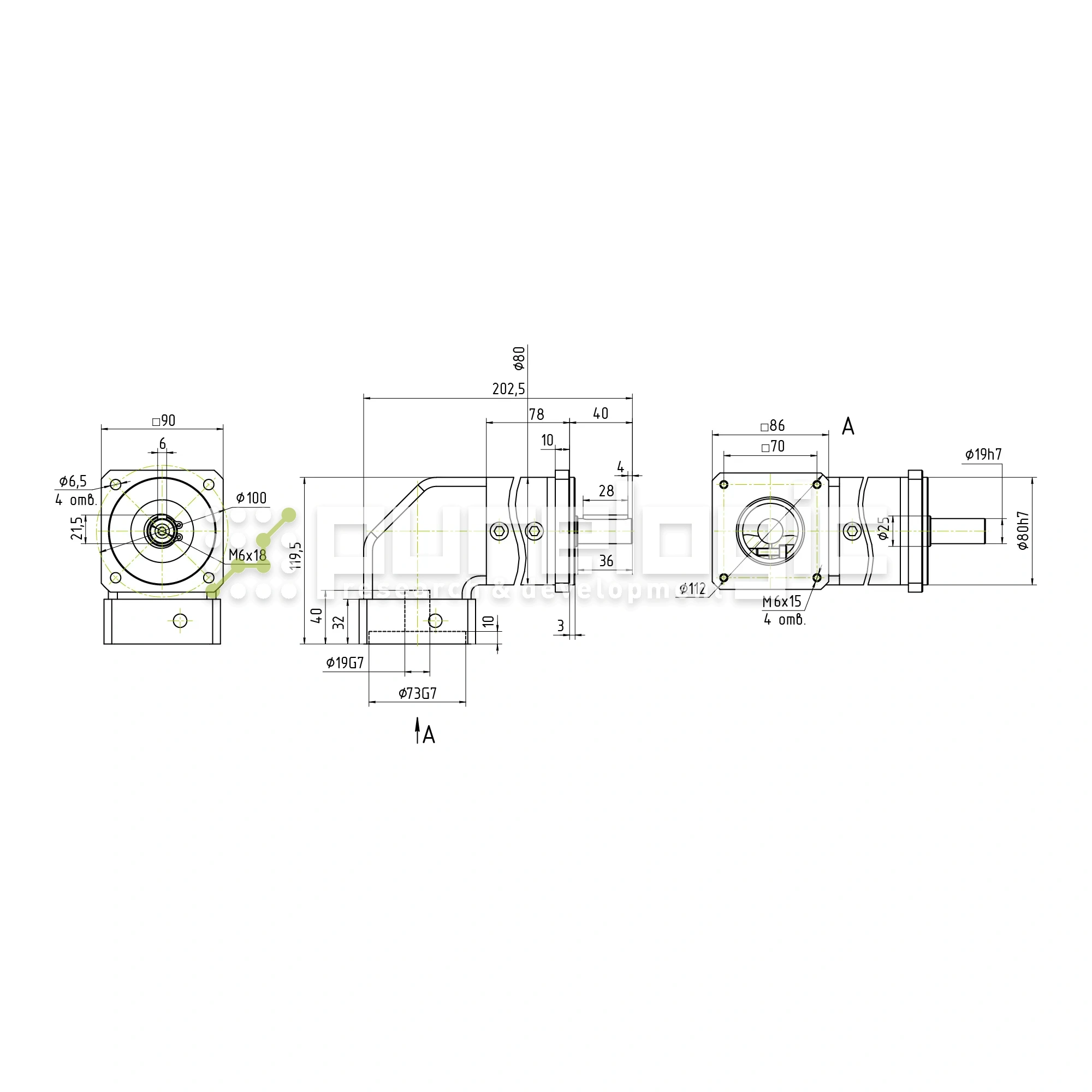 Редуктор планетарный угловой 86WPLF15K-19S 46 753 Редуктор планетарный угловой 86WPLF15K-19S фото