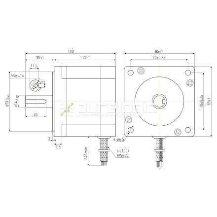 Двигатель шаговый PL86H113-D14K фото
