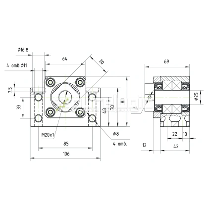 Опора ШВП подшипниковая BK25-C5 6 854 Опора ШВП подшипниковая BK25-C5 фото