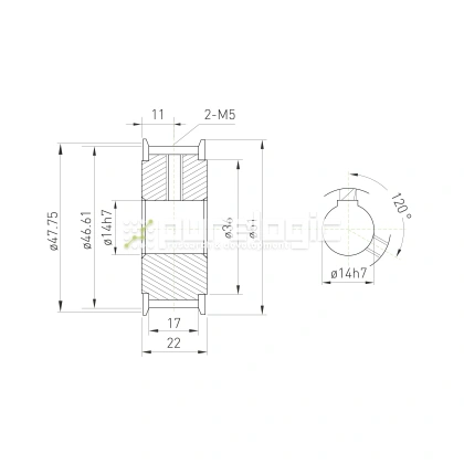 Шкив зубчатый BLA-30-5M-15-A-N14 1 509 Шкив зубчатый BLA-30-5M-15-A-N14 фото