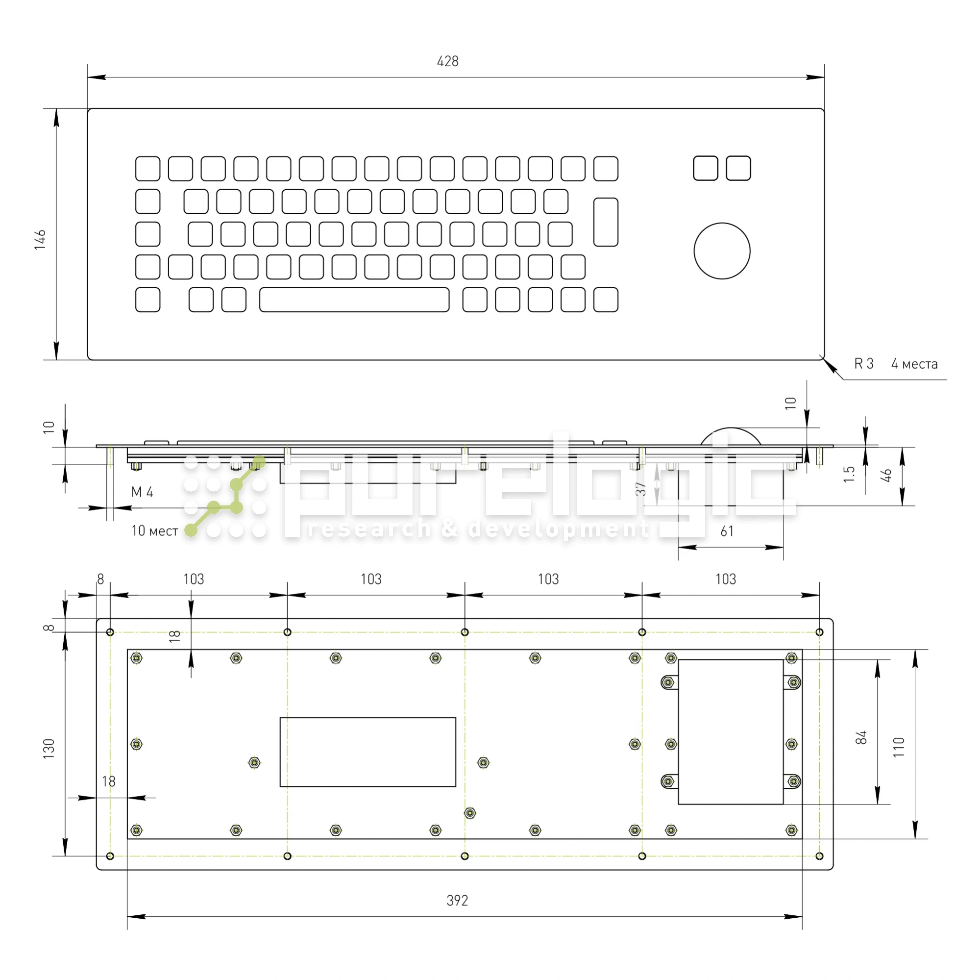 Промышленная клавиатура PL-KB01-65TMU 29 759 Промышленная клавиатура PL-KB01-65TMU фото