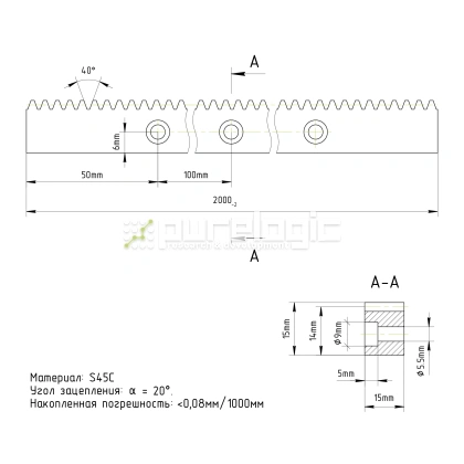 Рейка прямозубая MS1-1515-Q8 6 477 Рейка прямозубая MS1-1515-Q8 фото