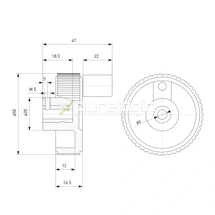 Маховик управления 100315B-50*M6 фото
