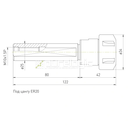 Цанговый патрон SL25-ER20-80L фото