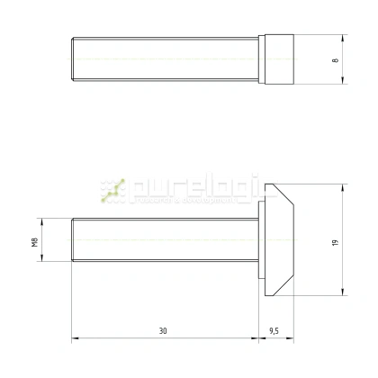 Болт Т-образный 40TS8x30 15 Болт Т-образный 40TS8x30 фото