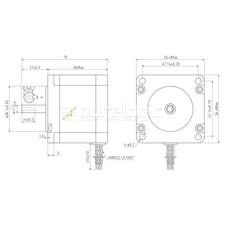 Двигатель шаговый PL57H56-D11K фото