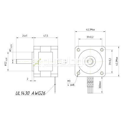 Двигатель шаговый FL42STH47-1684B фото