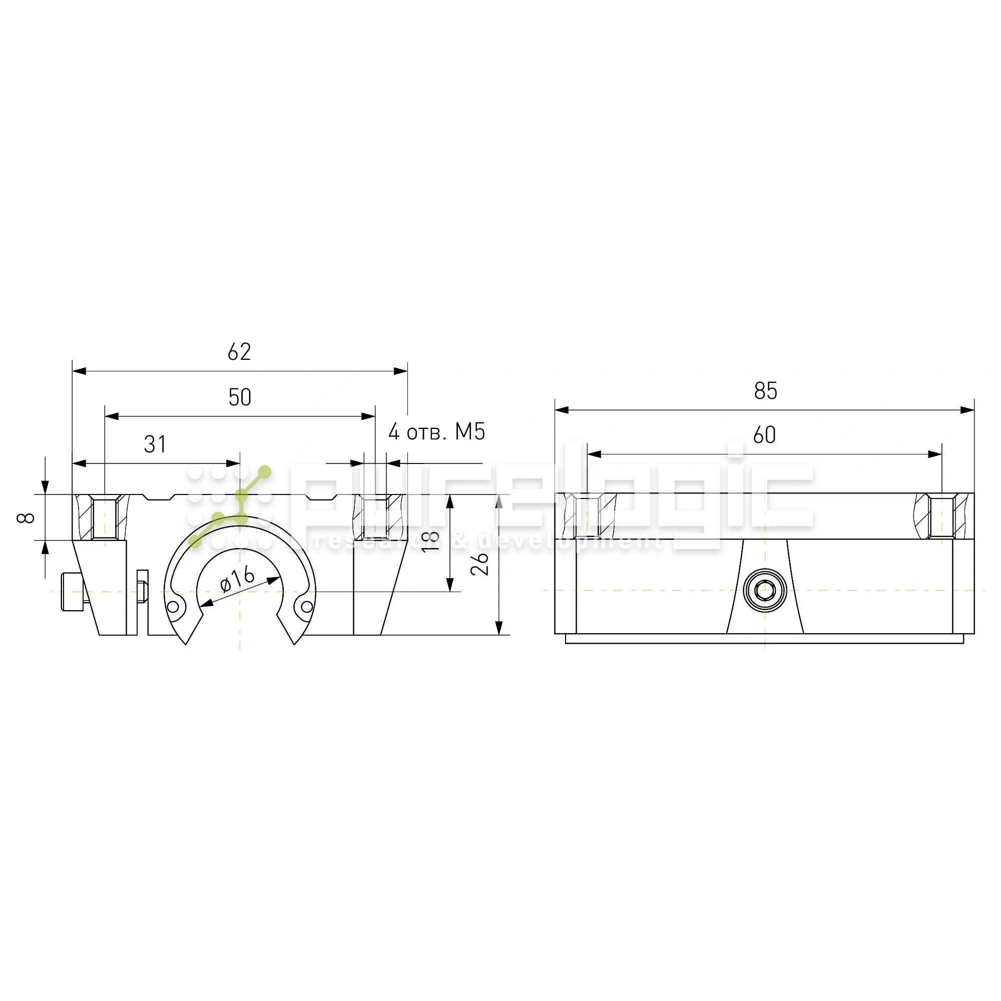 Модуль опорный удлиненный TBR16L 1 429 Модуль опорный удлиненный TBR16L фото
