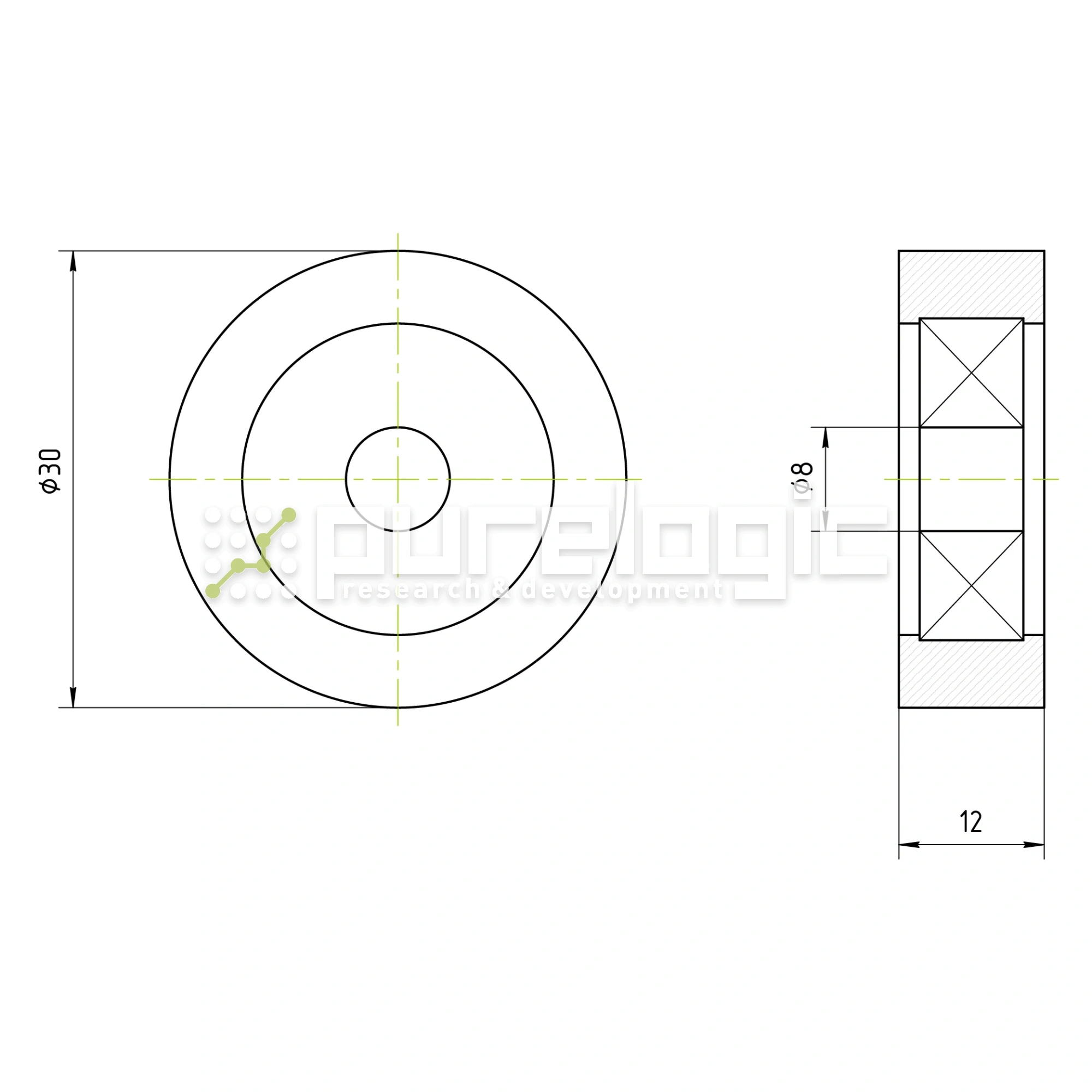 Опорный ролик BS30-d8W12 394 Опорный ролик BS30-d8W12 фото