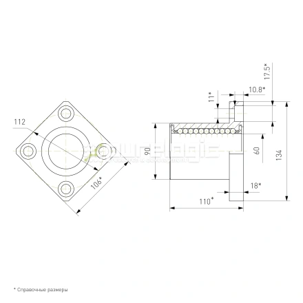 Втулка шариковая с фланцем LMK60 фото