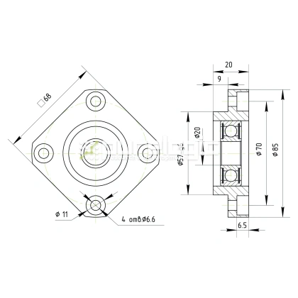 Опора ШВП подшипниковая FF20-C5 3 629 Опора ШВП подшипниковая FF20-C5 фото