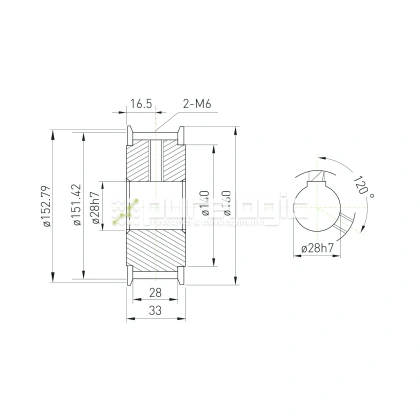 Шкив зубчатый BLA-60-8M-25-A-N28 6 473 Шкив зубчатый BLA-60-8M-25-A-N28 фото
