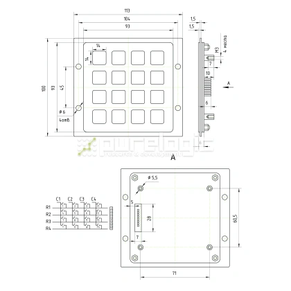 Промышленная клавиатура CT-KPS02-16RMM 6 124 Промышленная клавиатура CT-KPS02-16RMM фото