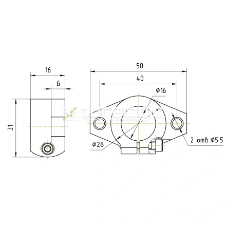 Держатель вала SHF16 фото