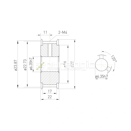 Шкив зубчатый BSY-15-5M-15-A-P6.35 фото