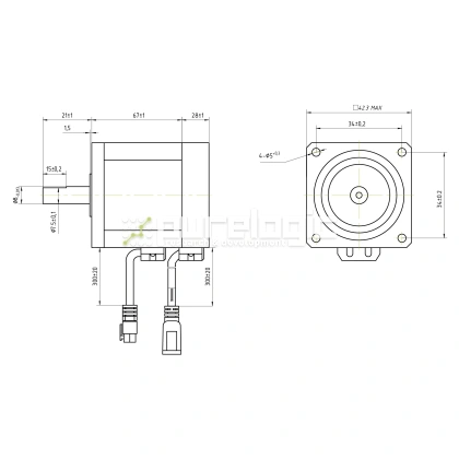 Двигатель шаговый с энкодером YK242EC67E1 10 940 Двигатель шаговый с энкодером YK242EC67E1 фото
