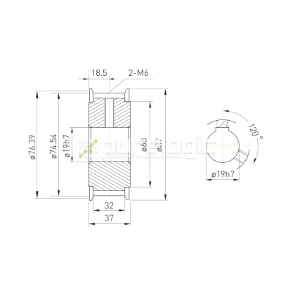 Шкив зубчатый BLA-24-T10-30-A-N19 3 240 Шкив зубчатый BLA-24-T10-30-A-N19 фото