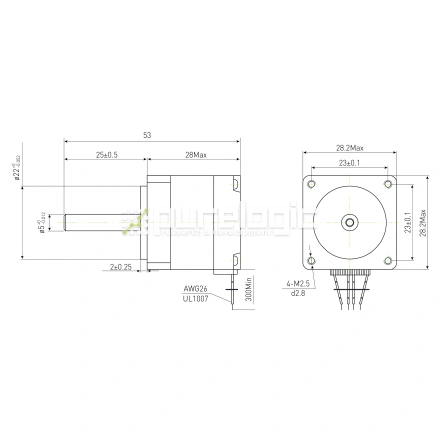 Двигатель шаговый PL28H28-D5 фото